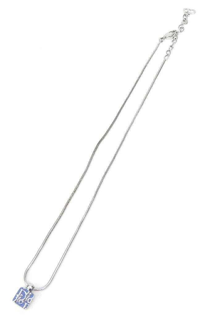 C ディオール Christian Dior ペンダントネックレス トロッター ロゴ ブルー FORTGASGNV_COM_BR