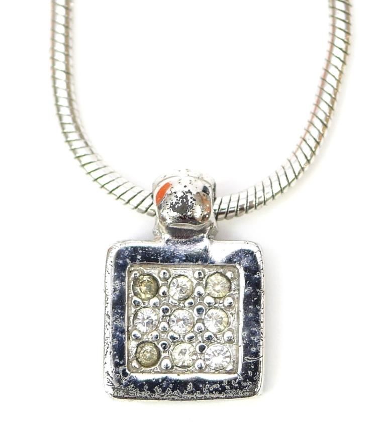 C ディオール Christian Dior ペンダントネックレス トロッター ロゴ ブルー