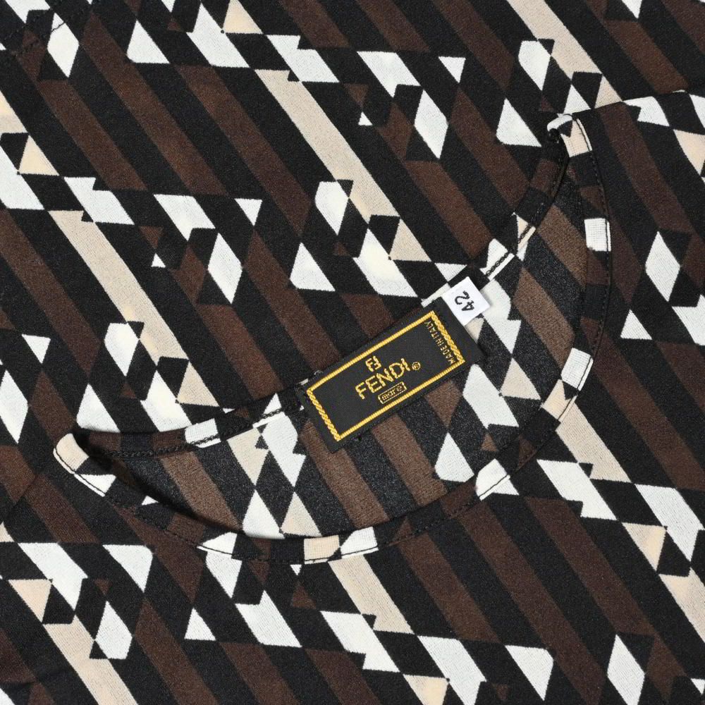  FENDI 幾何学模様 ナイロン カットソー 半袖(Tシャツ) Tシャツ カットソー