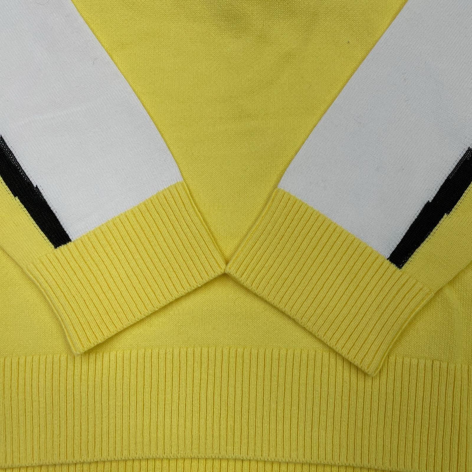 レディース アルチビオ archivio セーター 38 M 白×黄色×黒 フード付き 春秋 LLC-HASEGAWATOSO_COM