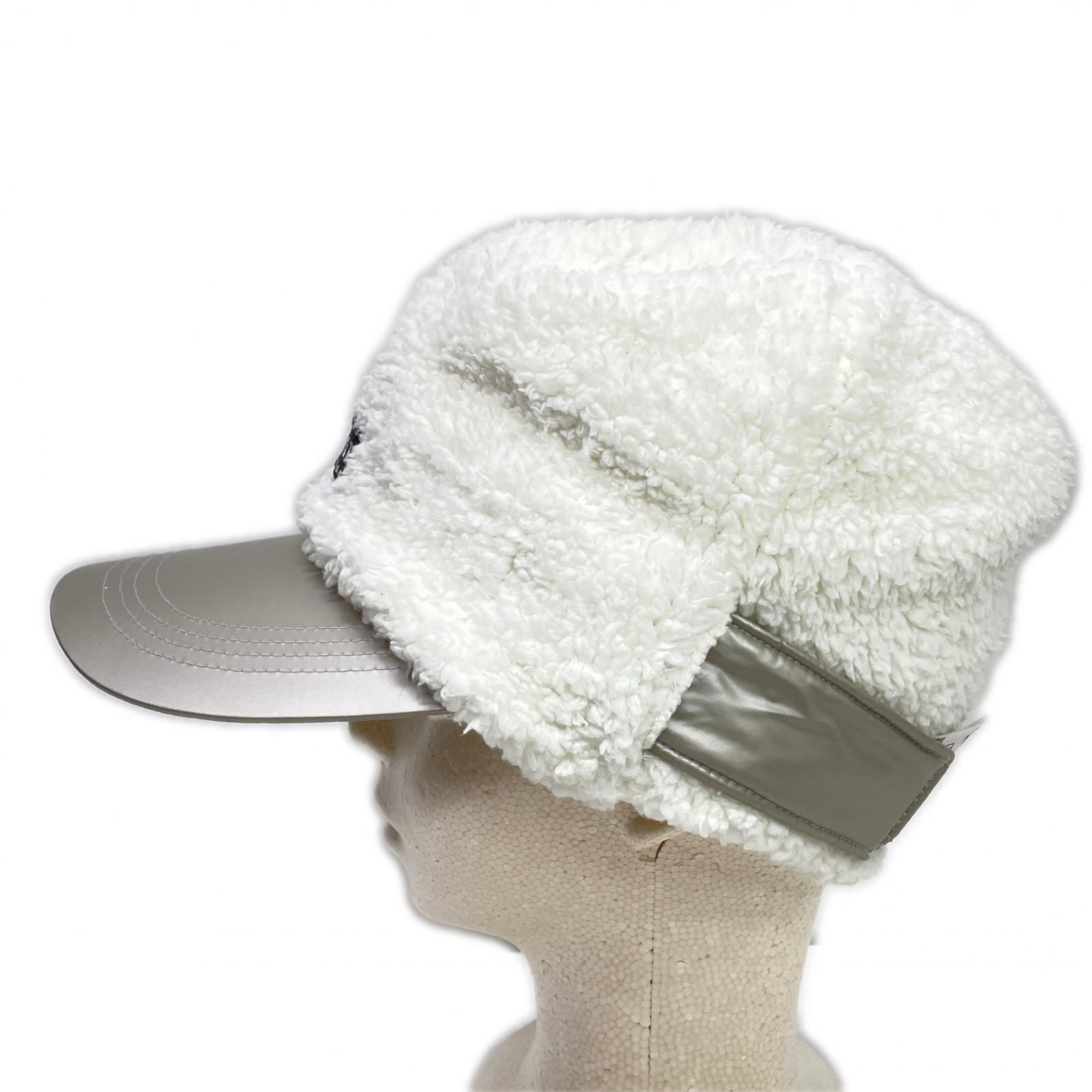 ダンスウィズドラゴン DANCE WITH DRAGON サンバイザー フリー ホワイト＆ミルクティベージュ 3WAY ボアキャップ＆サンバイザー