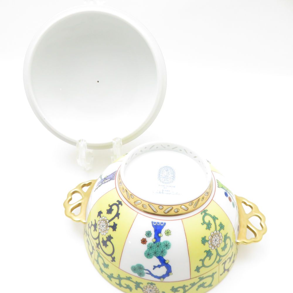 Herend ヘレンド シノワズリ 西安の黄 SJ マンダリンおじさん シュガーポット 175周年 蓋物 小物入れ ペインターサイン入 SU13236S2 SKLAD-KIRPICHA_RU