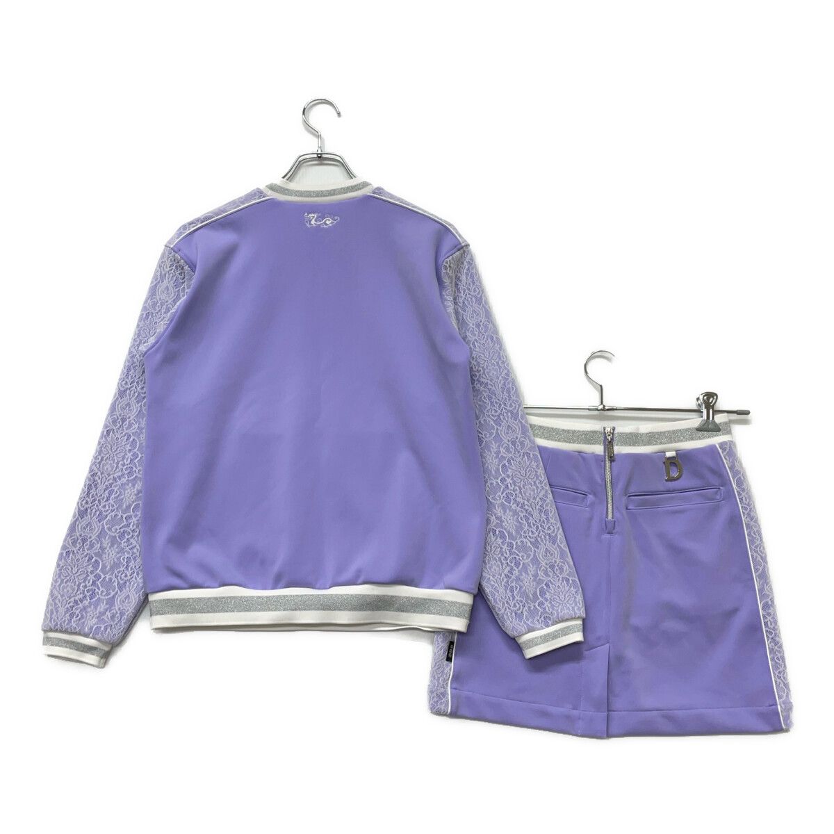 レディース ダンスウィズドラゴン DANCE WITH DRAGON セットアップ 2 M 紫 パープル 長袖クルーネックプルオーバー×スカート