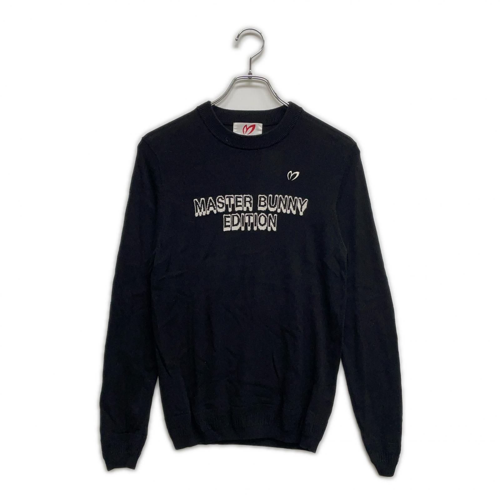 レディース マスターバニーエディション MASTER BUNNY EDITION セーター 0 S 黒 ロゴプリント シルク混 ハートモチーフ