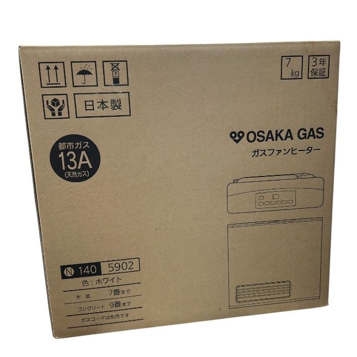 未開封品 ノーリツ 大阪ガス ガスファンヒーター ホワイト 2.44kw 都市ガス用 木造7畳まで|コンクリート9畳まで 140-5902 GFH-2406S NORITZ OSAKAGAS 冬 暖房器具 家電 W４