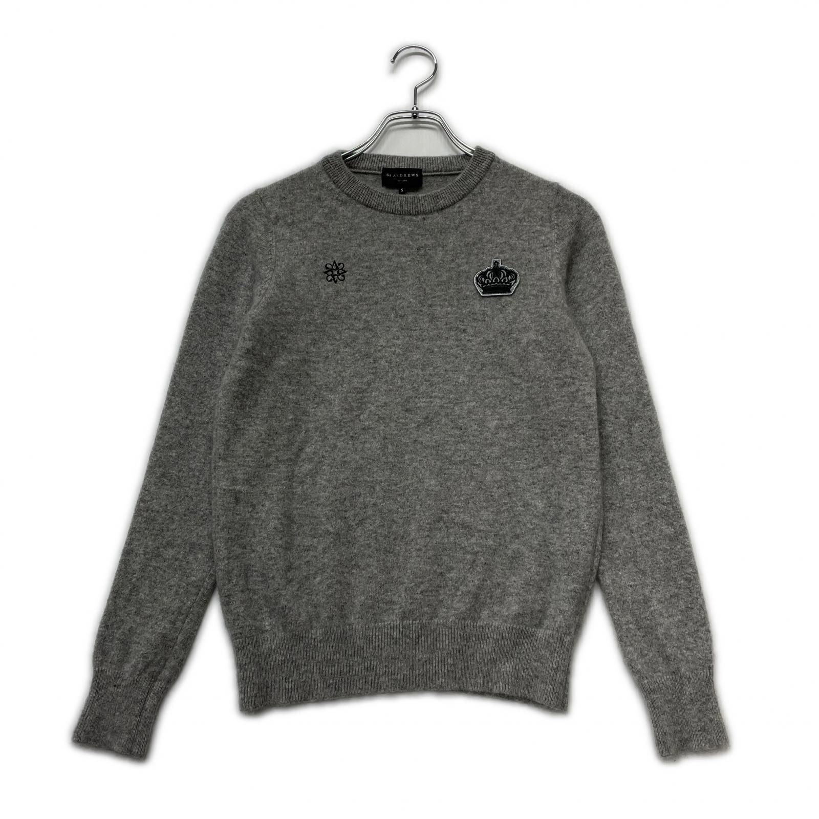 レディース セントアンドリュース StANDREWS セーター S グレー クルーネック カシミヤ
