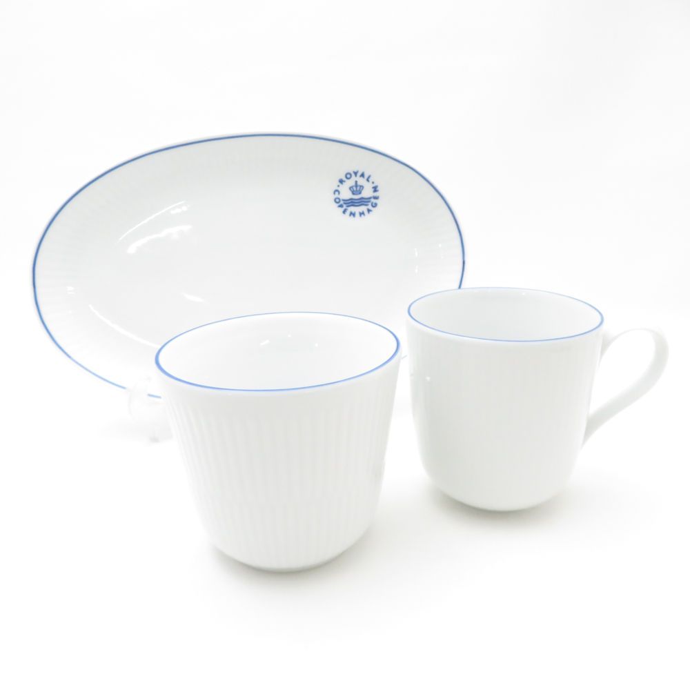美品 ROYAL COPENHAGEN ロイヤルコペンハーゲン ブルーライン オーバル