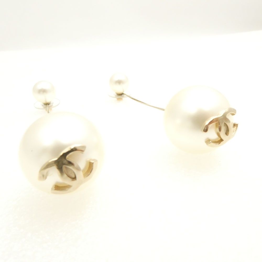 CHANEL シャネル A85160 ピアス ココマーク チェーン ドロップ レディース AC1626