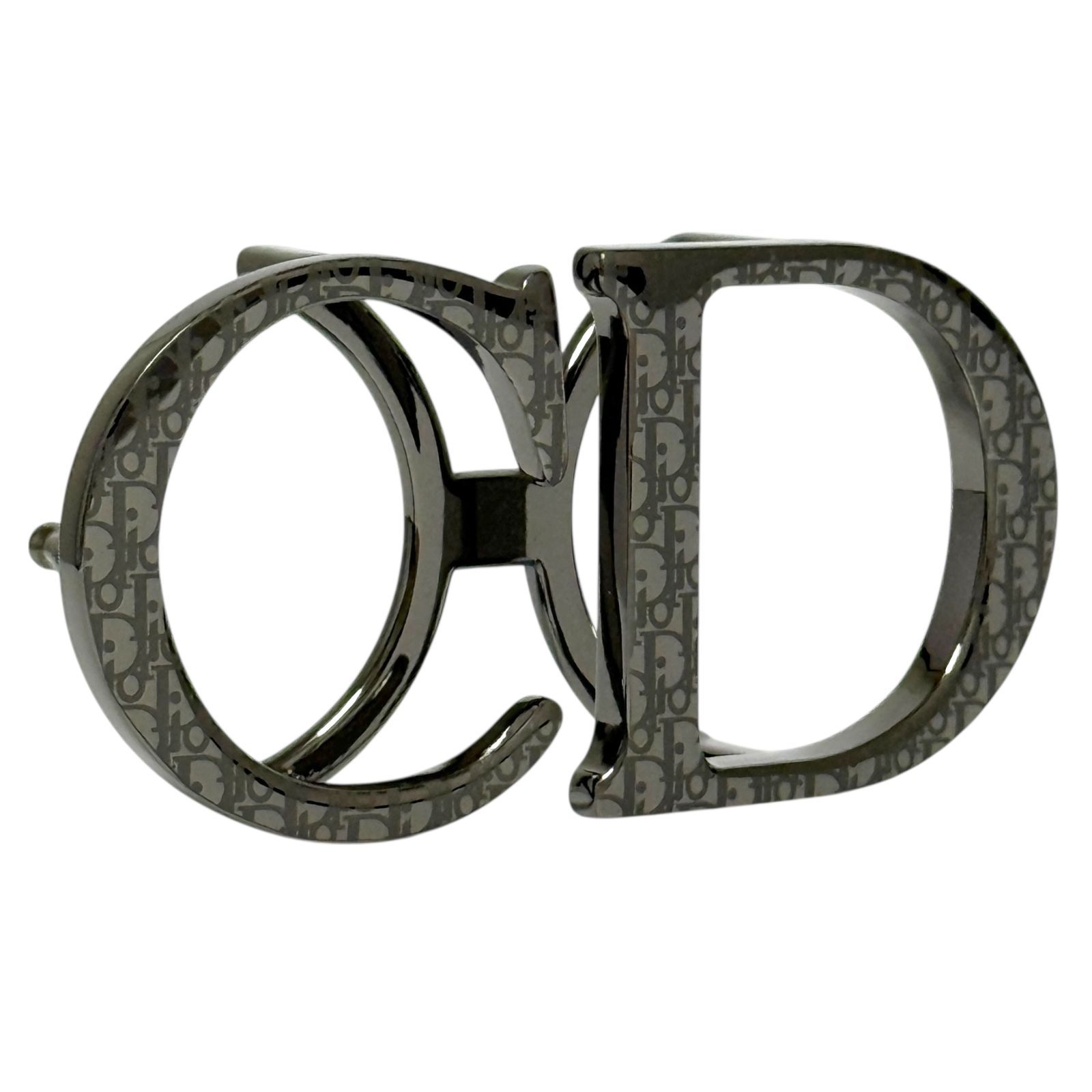 ディオール メンズ CD ベルト バックル 35mm ガンメタル色 オブリーク