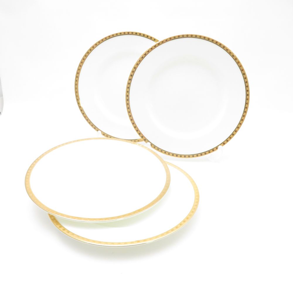 美品 TIFFANY＆Co. ティファニー ゴールドバンド 中皿 4枚 18cm