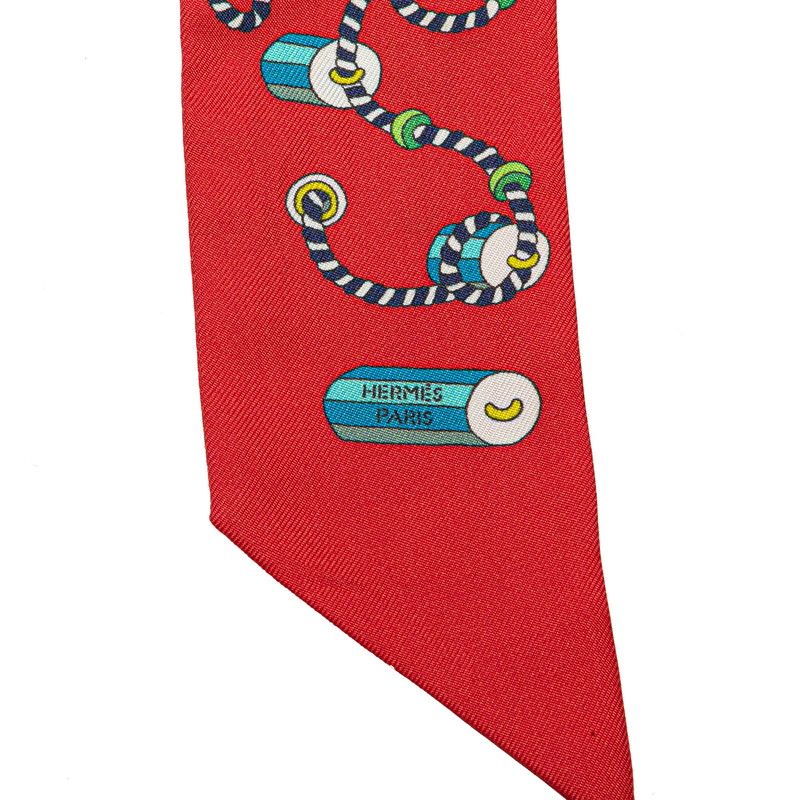 エルメス ツイリー cordages コルダージュ ロープ レッド マルチカラー