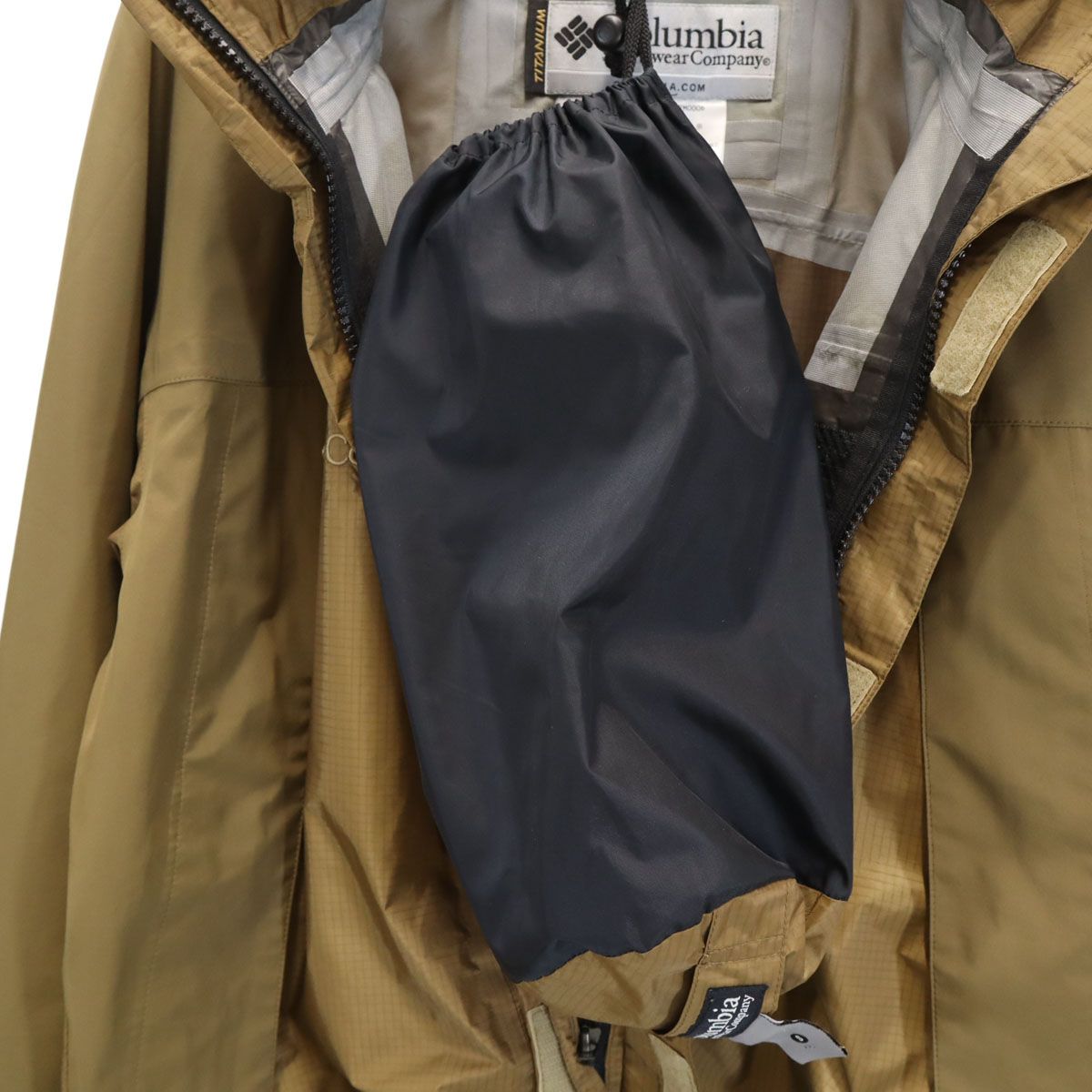 Columbia コロンビア バランディ レインジャケット 上下セットアップ S ブラウン GORE-TEX PACLITE 収納袋付き アウトドア メンズ Columbia コロンビア バランディ レインジャケット 上下 セットアップ