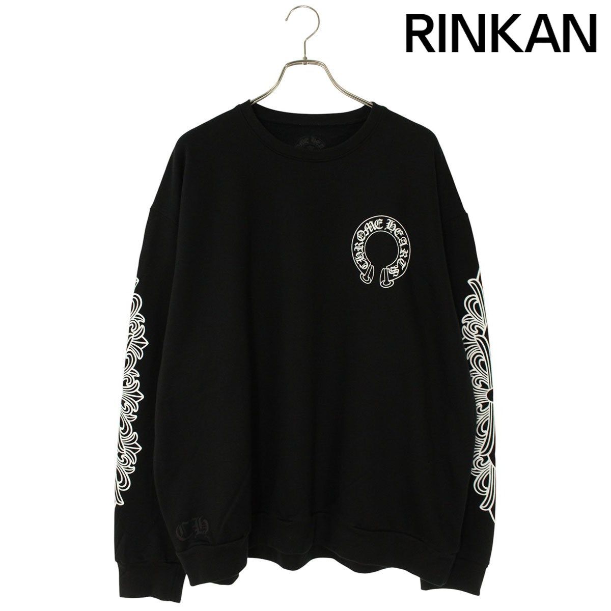 クロムハーツ SWTSHRT PLVR バックホースシュー袖フローラルプリントスウェット メンズ XL