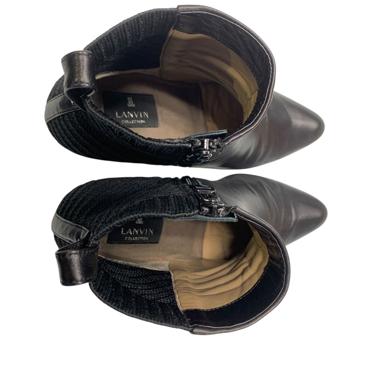  3423 LANVIN ランバン 素材コンビリブショートブーツ 24.5㎝ 9397 その他 ブーツ