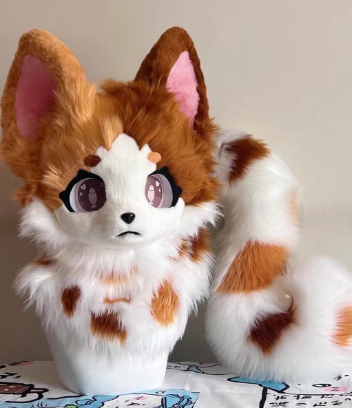 ファースーツ 着ぐるみセット NO.271 猫 茶色 ケモノ ファースーツ 全頭ヘッド ぬいぐるみ コスプレ コスチューム kigurumi