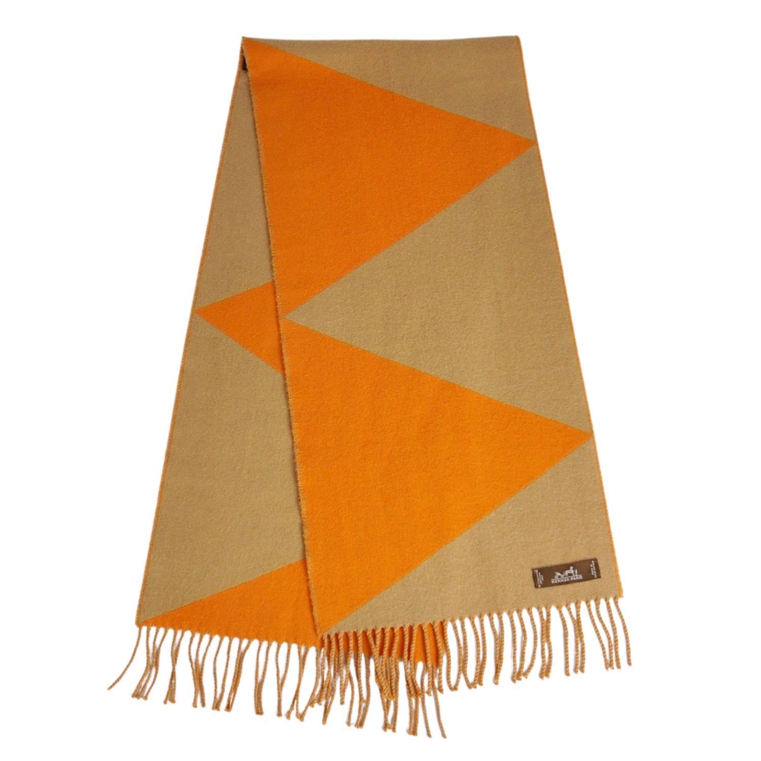 美品 エルメス HERMES マフラー ストール ジグザグ カシミヤ100％ レ 