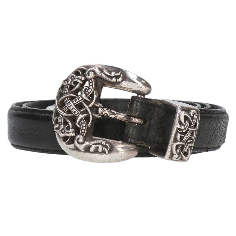 クロムハーツ 1.0ケルティック3 PC レザーベルト メンズ 36
