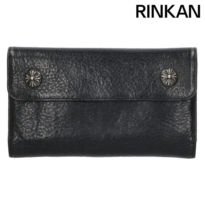 クロムハーツ WAVE CROSS BALL ウェーブ クロスボールボタンレザー財布 メンズ