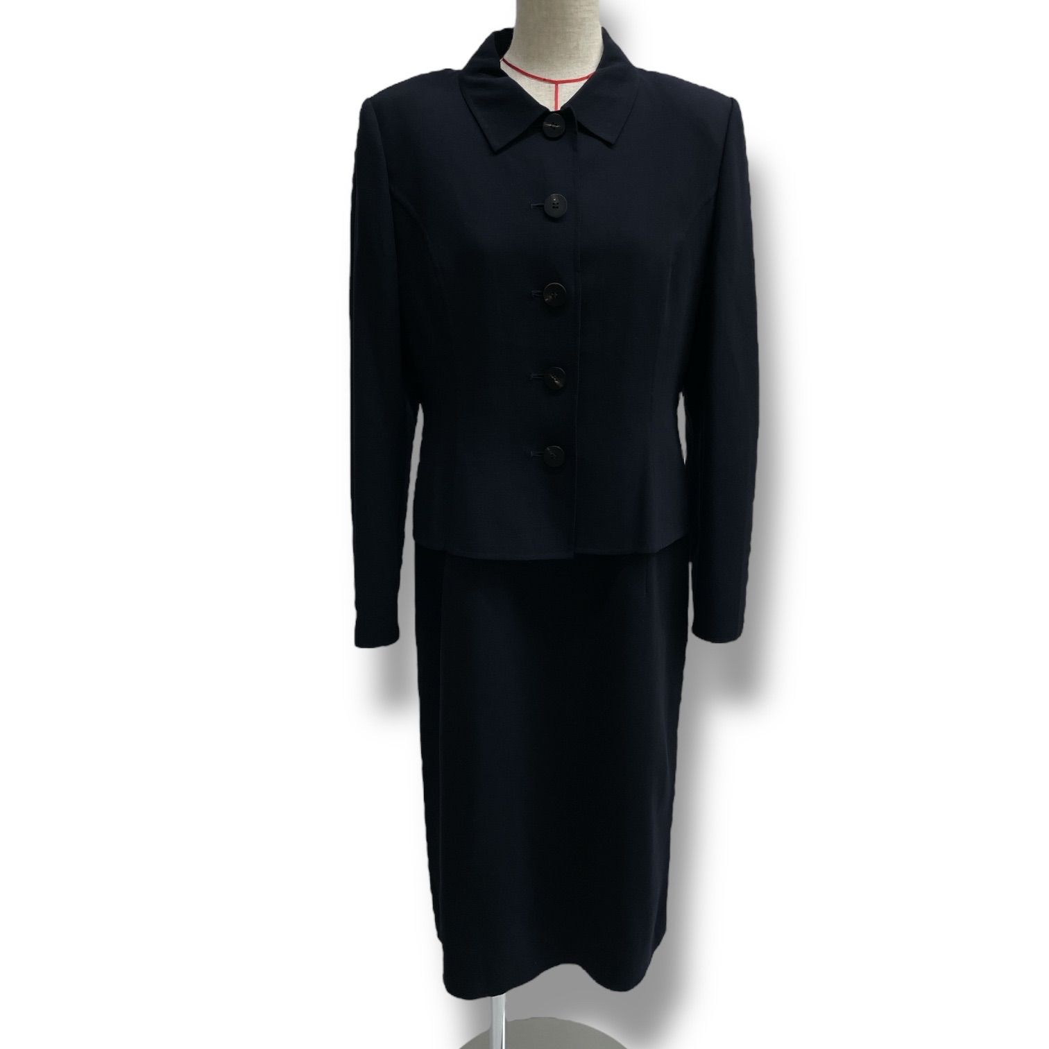 FOXEY フォクシー ワンピーススーツ セットアップスーツ ジャケット ワンピース お受験スーツ ストレッチ ダークネイビー 紺 サイズ42 レディース ゴーゴー古着マルイファミリー溝口店 28 No.124