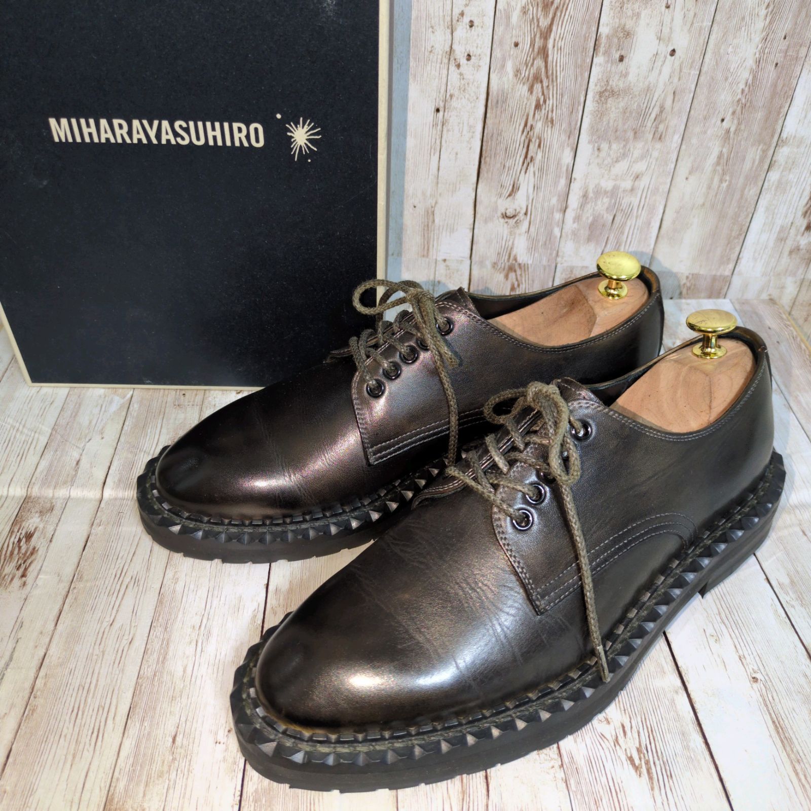 MIHARA YASUHIRO ミハラヤスヒロ 厚底レザーシューズ Vibram ビブラムソール メンズ革靴 ブラック 黒 25cm 13250500