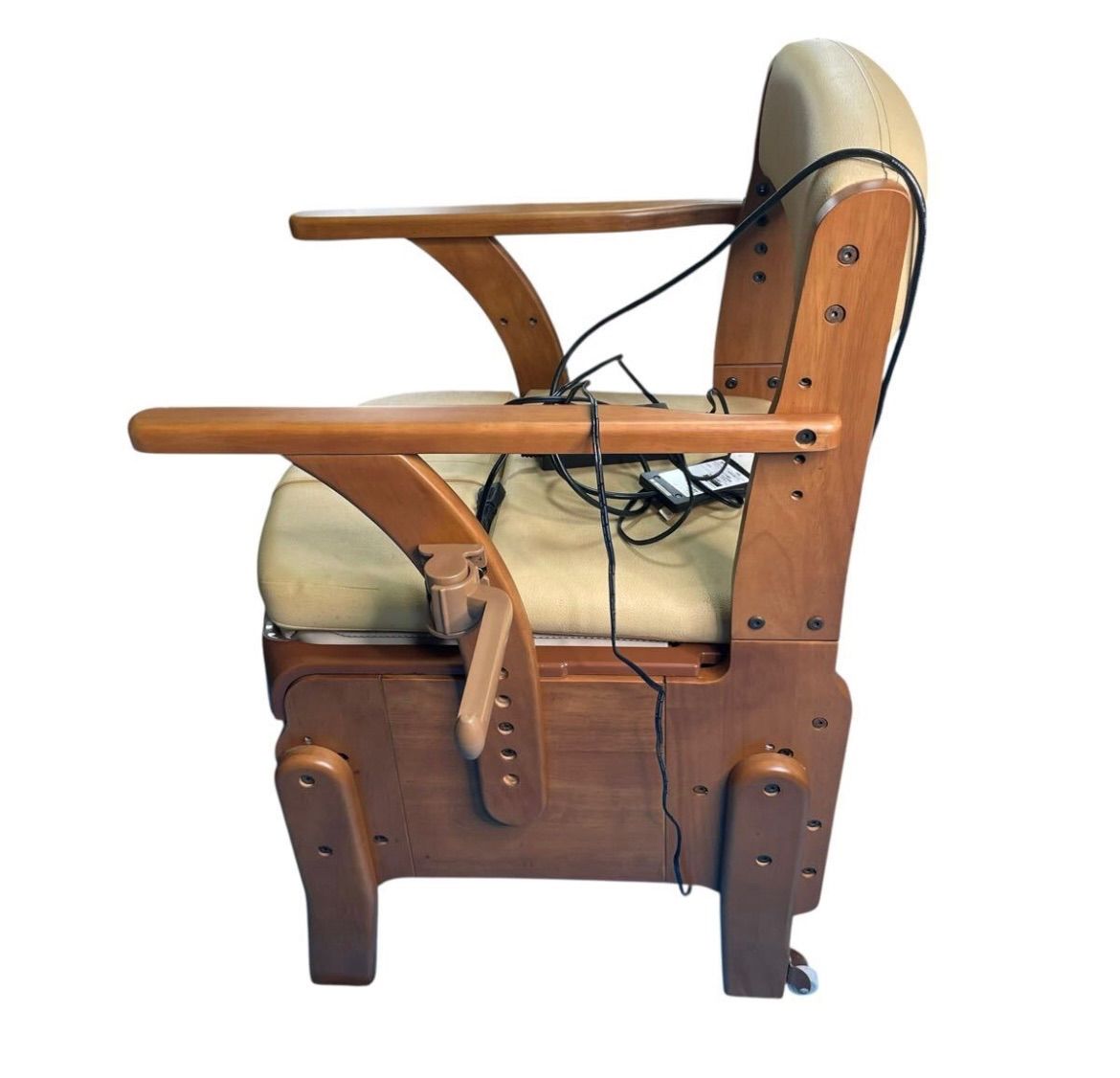 動作 済み 安寿 家具調トイレセレクトR 自動ラップ 標準便座 凝固剤 付き ポータブルトイレ