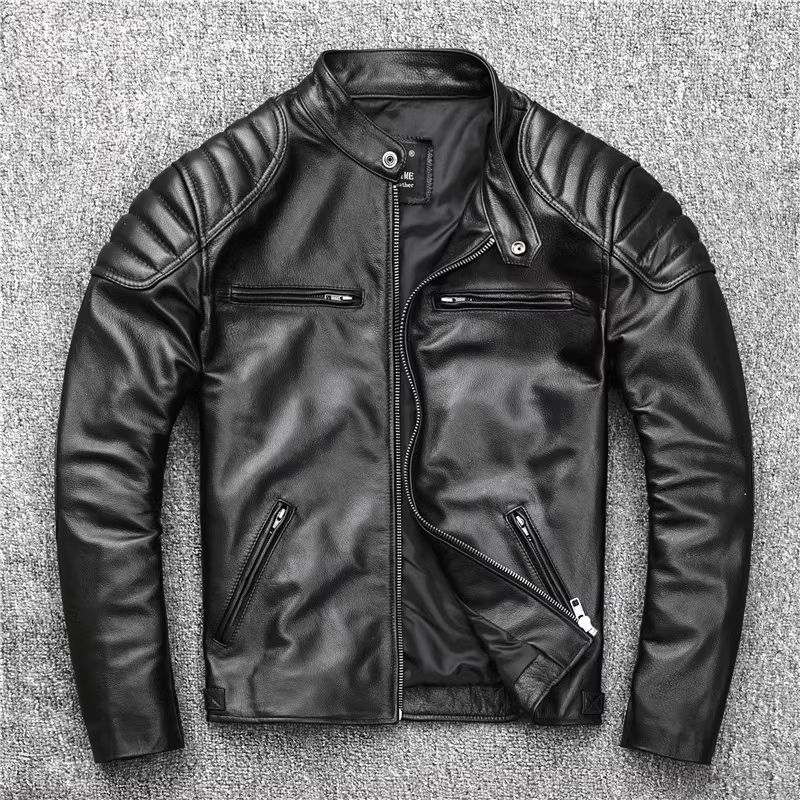 レザージャケット メンズファッション 牛革 ライダース 本革 アウター コート 革ジャン バイクジャケット S M L XL 2XL 3XL 4XL 5XL 6XL M1028-QH7B-1