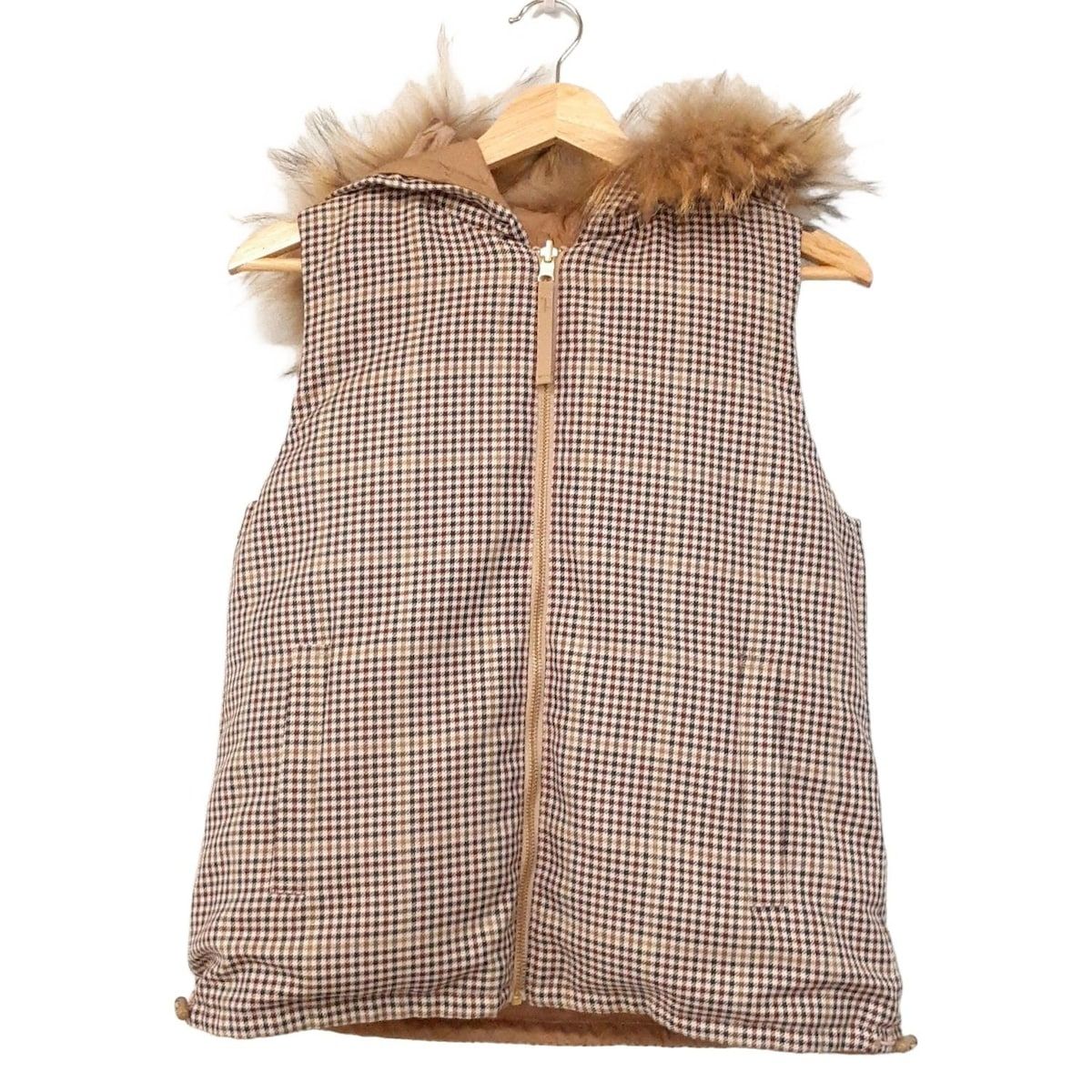 美品⭐️ブルーレーベルクレストブリッジ リバーシブル チェック ダウンベスト 38 ブルーレーベルクレストブリッジ ダウンベスト サイズ38 M レディース
