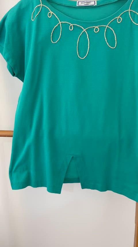 YVES SAINT LAURENT イヴ サンローラン 刺繍 半袖Tシャツ