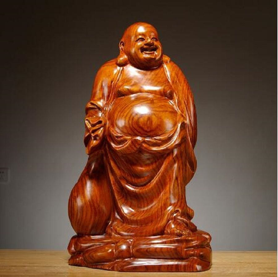 七福神布袋尊 冠婚葬祭・宗教用品 仏像 木彫り 七福神 布袋 様 布袋さんの置物 木像