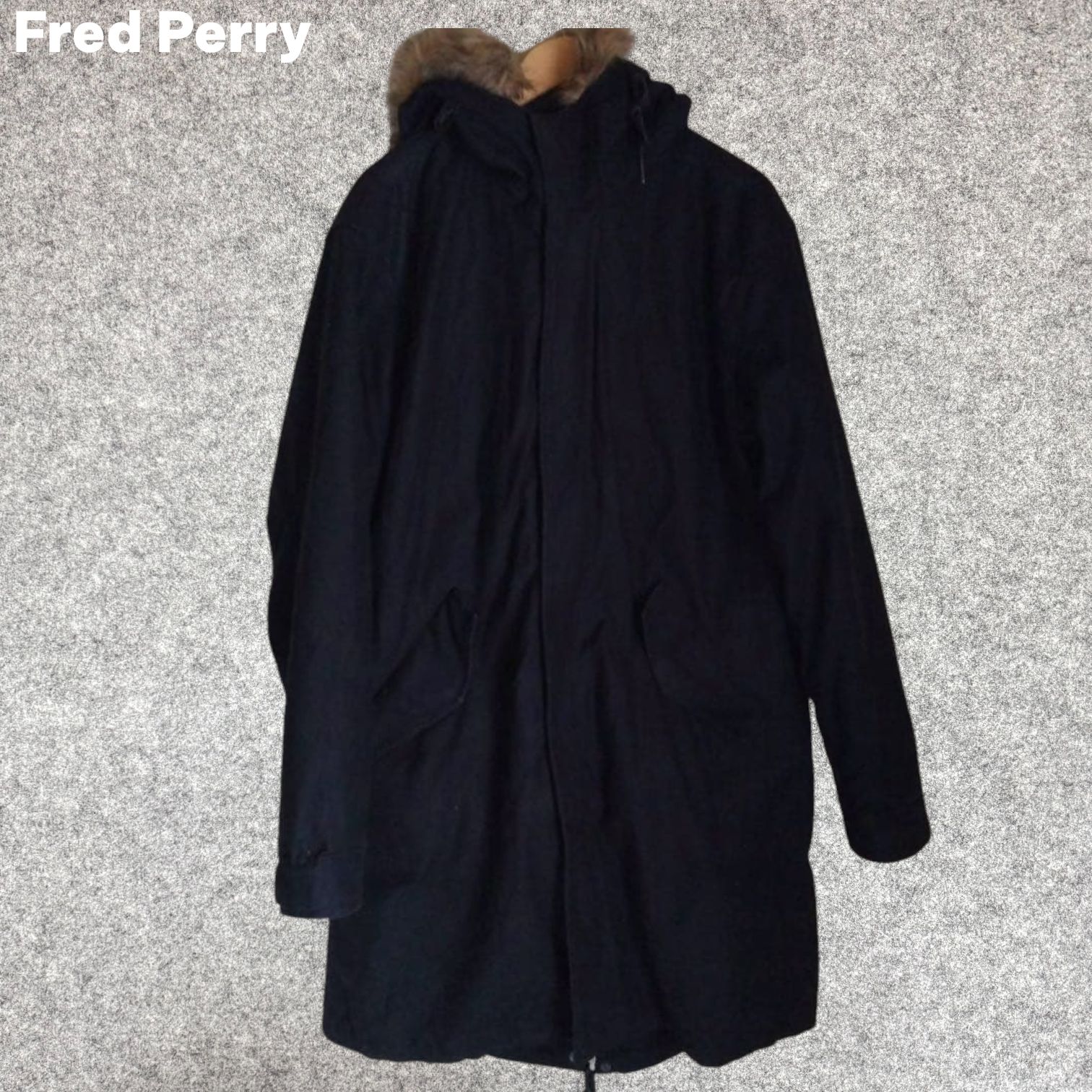 FRED PERRY ネイビー モッズコート ファー付き Mサイズ - メルカリ