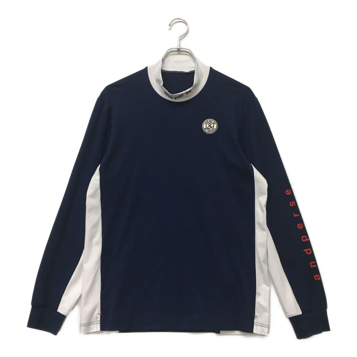 未使用品 メンズ アンパスィ and per se 長袖シャツ M 紺 ネイビー