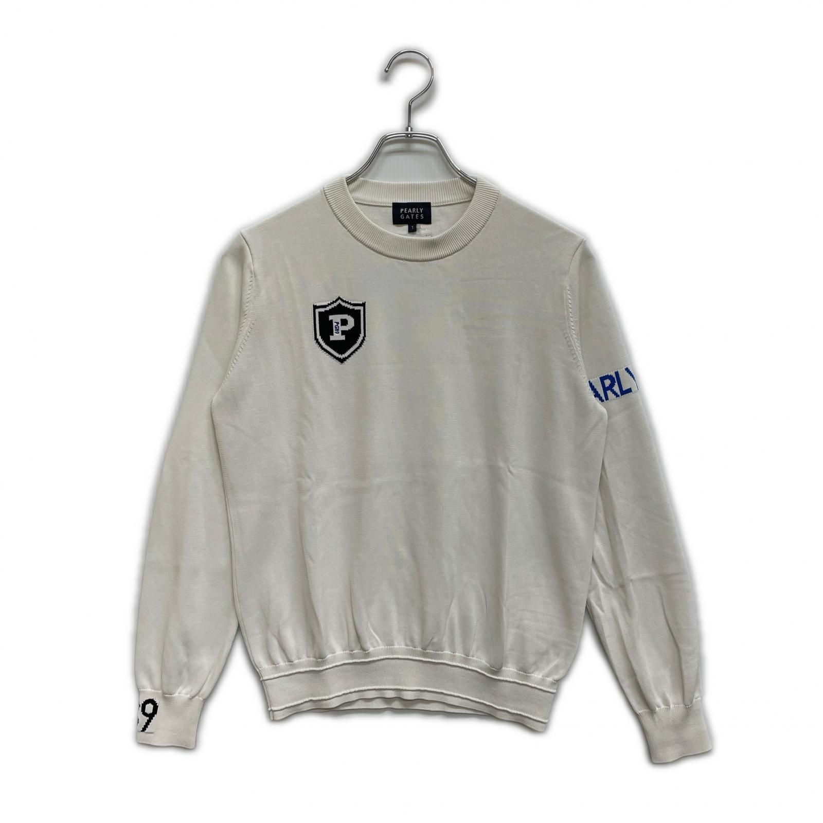 レディース パーリーゲイツ PEARLY GATES セーター 1 M 白 ホワイト クルーネック