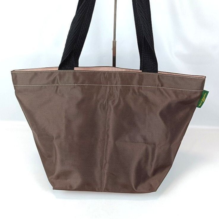 Herve Chapelier エルベシャプリエ 舟形 トートバッグ ブラウン ピンク系 ナイロン 肩掛け 大容量 L 肩掛け レディース