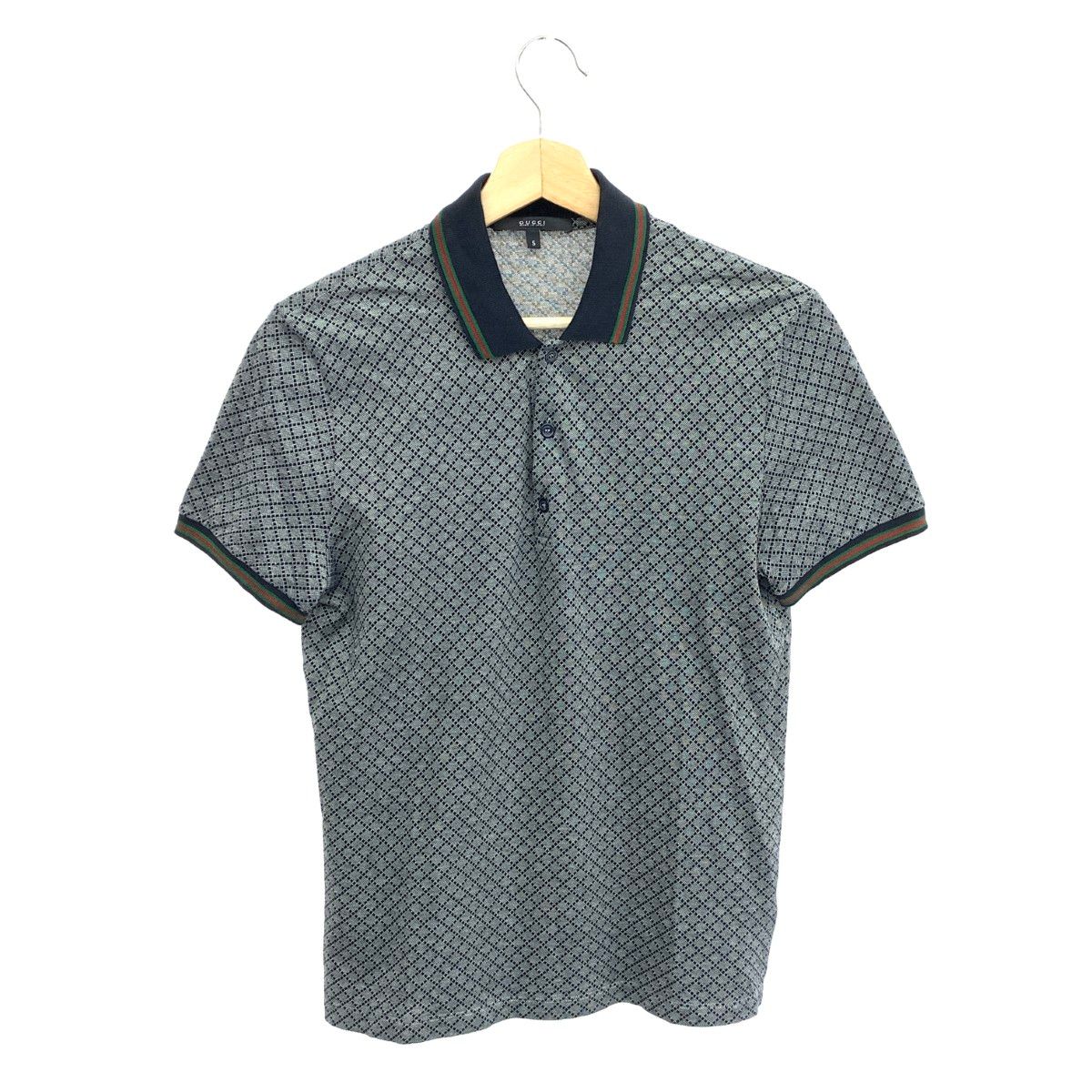 グッチ ポロシャツ ① GG cotton knit jacquard polo shirt in navy and white | GUCCI® US