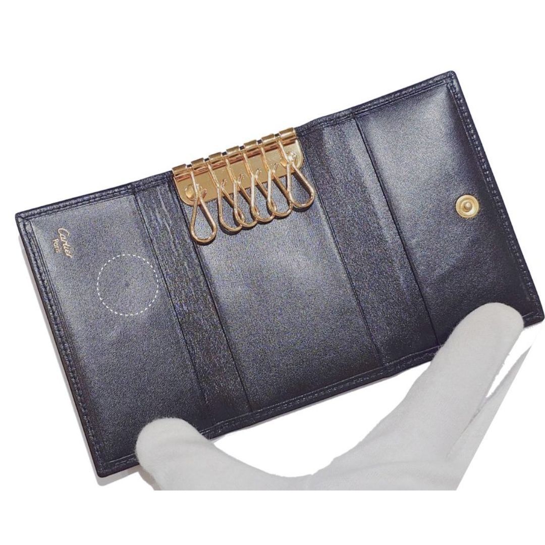 Cartier カルティエ パシャ 6連 キーケース レザー ブラック 黒