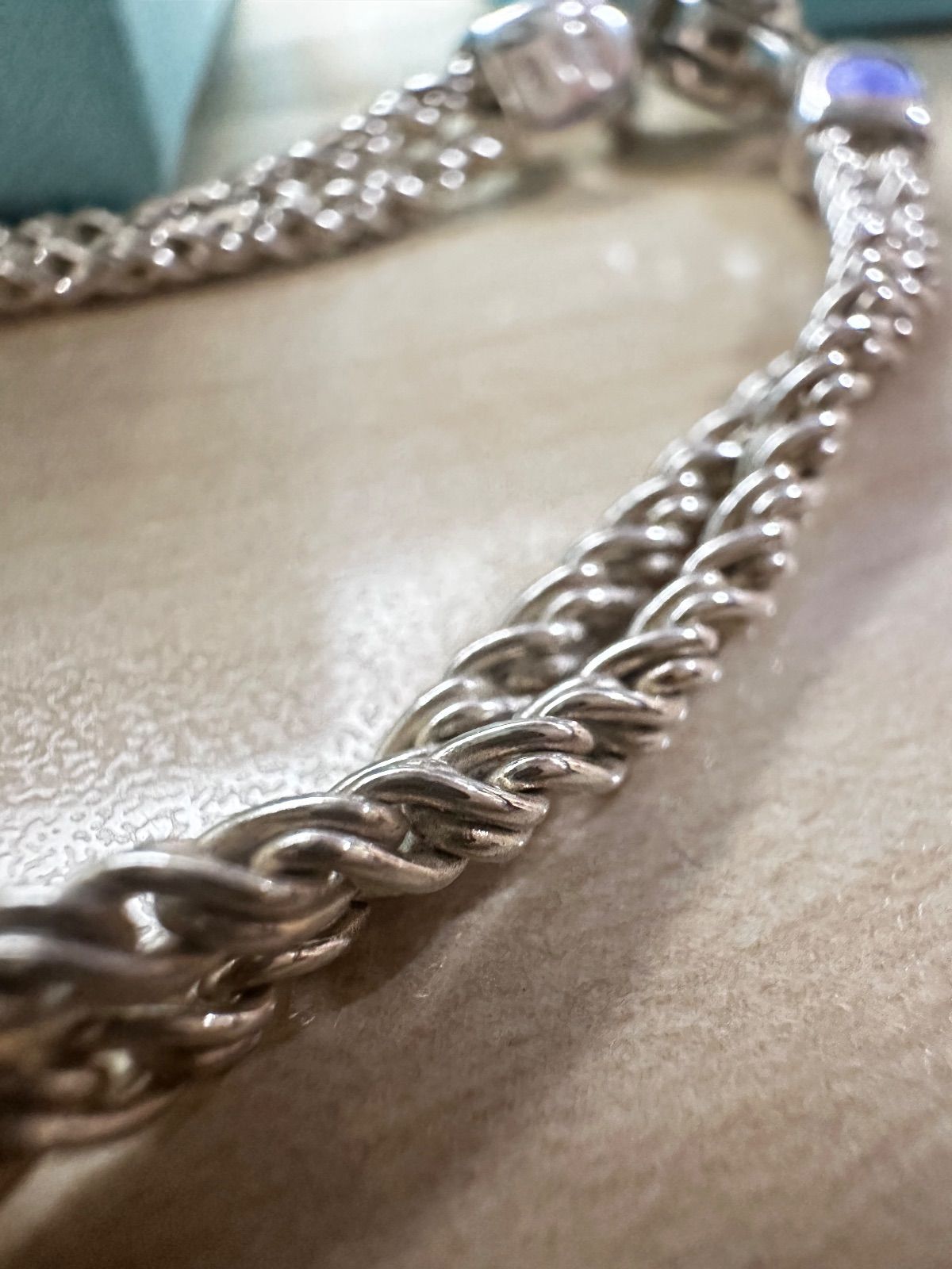 美品 TIFFANY 本物 ティファニー ダブルロープ ハートブレス シルバー