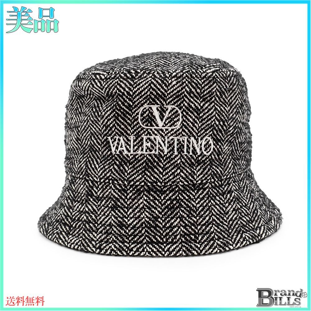 ヴァレンティノ バケットハット レディース ツイード 帽子 ウール グレー 1Y2HGA11ZWP