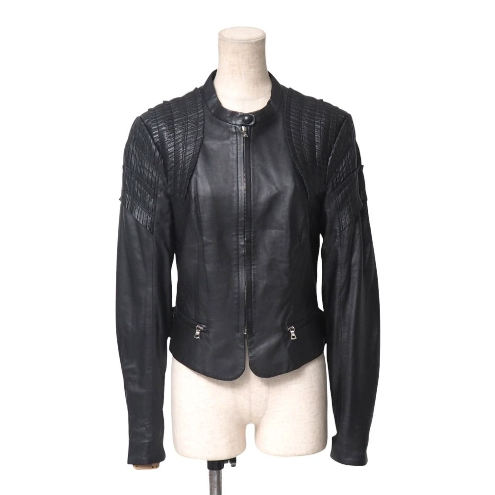 NINA RICCI ニナリッチ ジャケット サイズ38 ラムレザー ライダース ジップアップ ブランド古着 20251028|RA6435