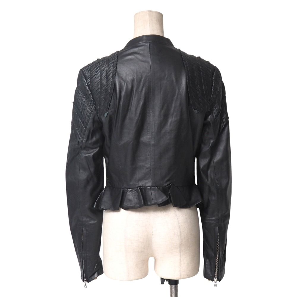 NINA RICCI ニナリッチ ジャケット サイズ38 ラムレザー ライダース ジップアップ ブランド古着 20251028 RA6435