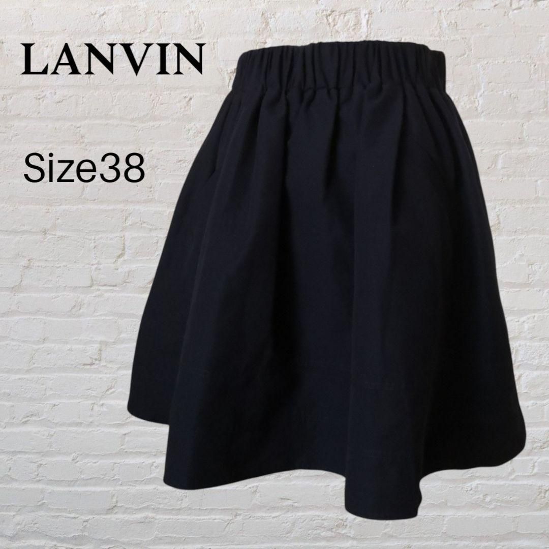 未使用 LANVIN ランバン ボックス フレア ギャザースカート 38 秋 冬 未使用 LANVIN ランバン ボックス フレア ギャザースカート 38 秋 冬
