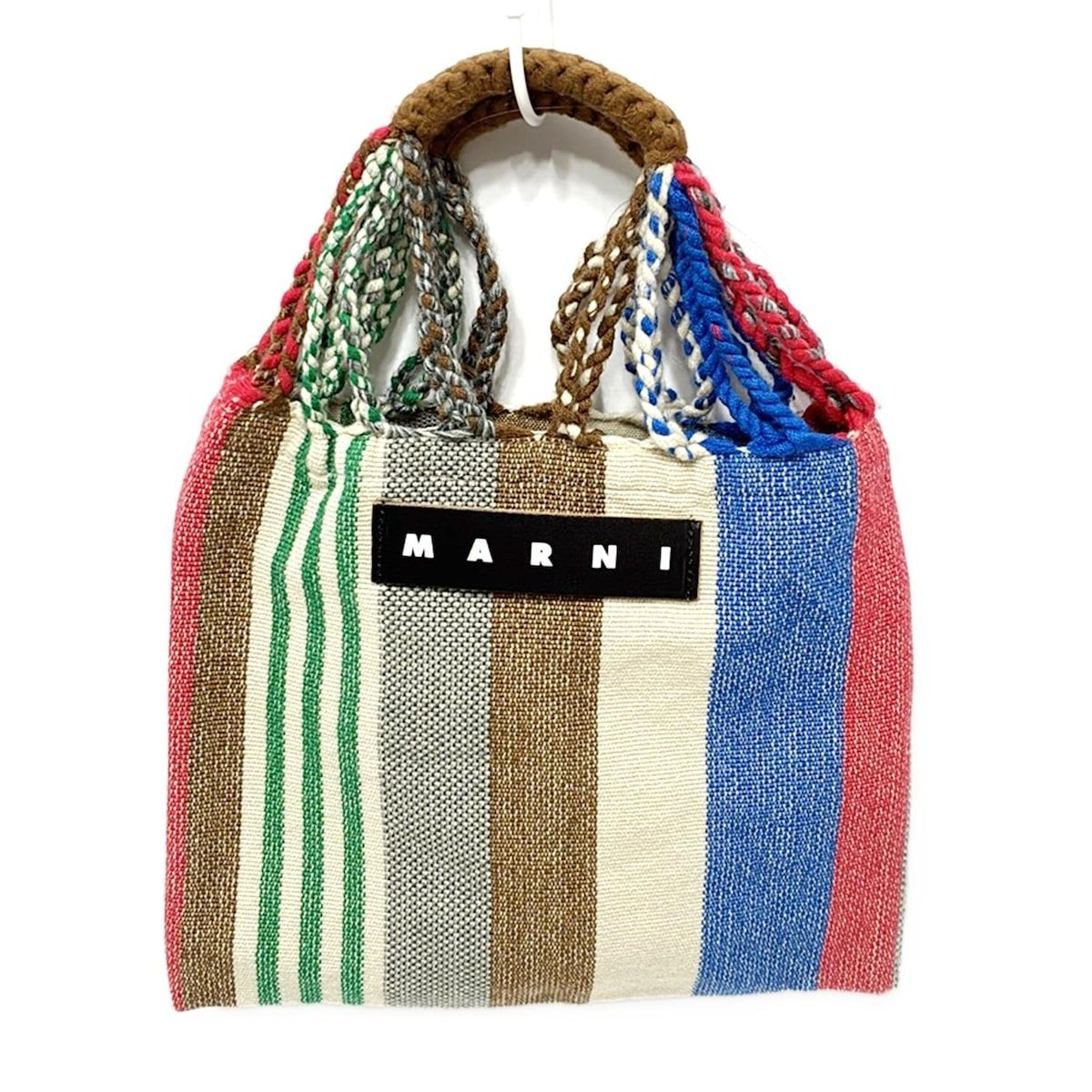 未使用品 MARNI マル二 マーケットハンモックバッグ ブルー 袋、タグ