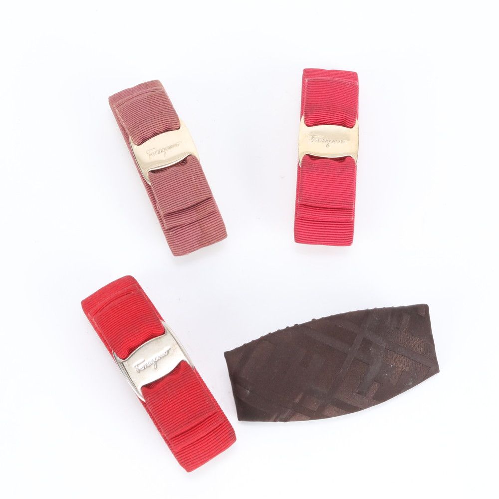 まとめ 4点 セット フェンディ フェラガモ ヴァラ リボン ズッカ バレッタ ヘアアクセサリー レディース EUE CX3-8