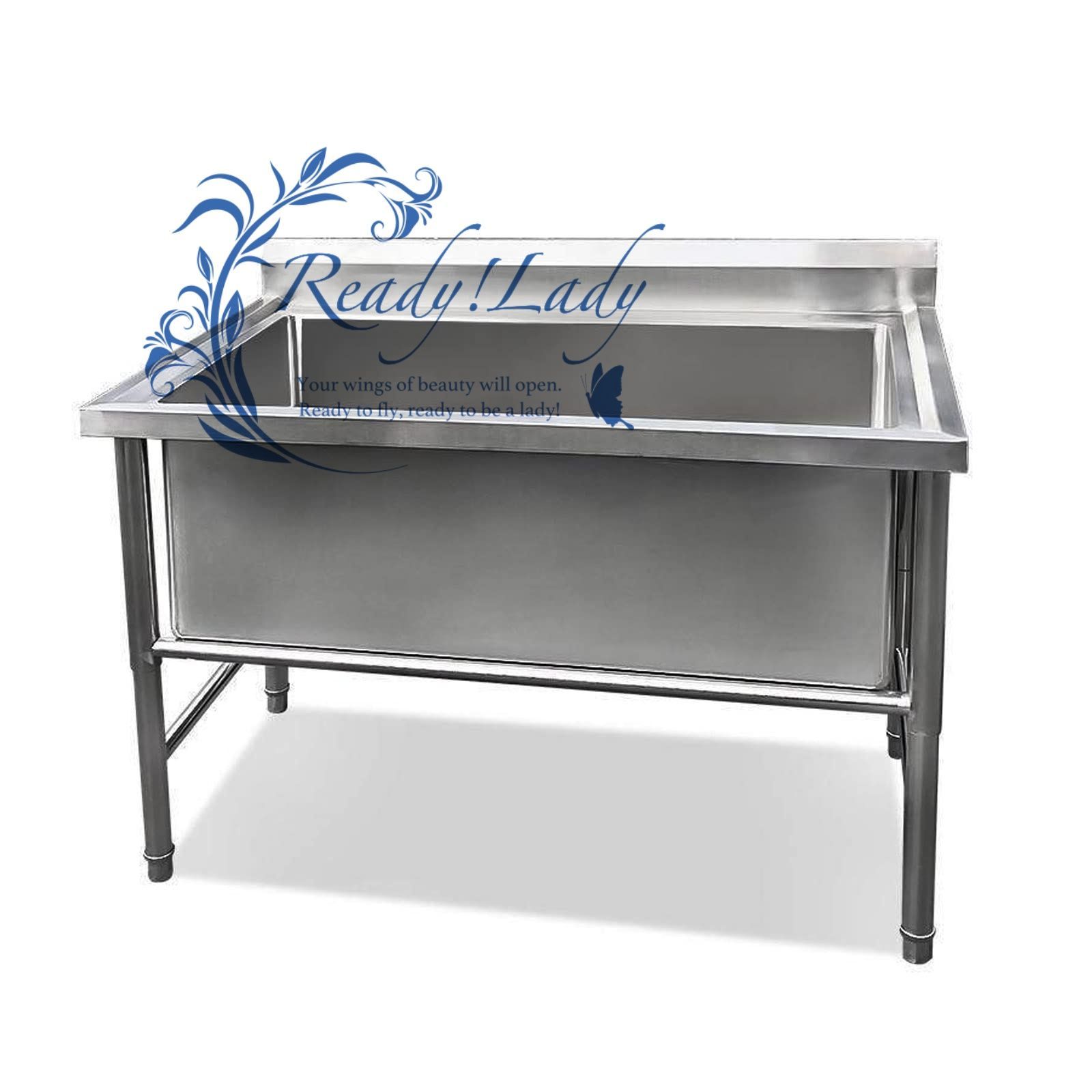 業務用ステンレスシンク単槽自立型ユーティリティシンク40CM深シンク屋外調理用大容量流し台工場 農園に適用 錆びず 清潔で簡単取付 カスタマイズ 特厚タイプ 100X70X80CM 201