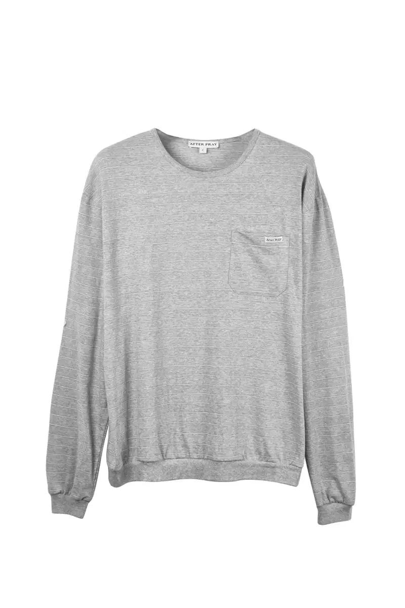 アフタープレイ エデン ストライプ ロング スリーブ グレー M
