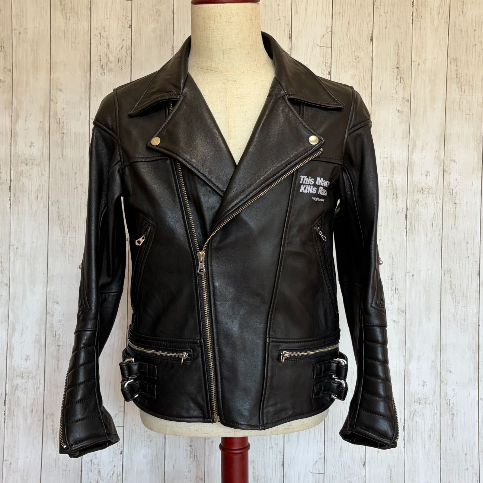 美品 NEIGHBORHOOD ネイバーフッド ライダースジャケット ダブル