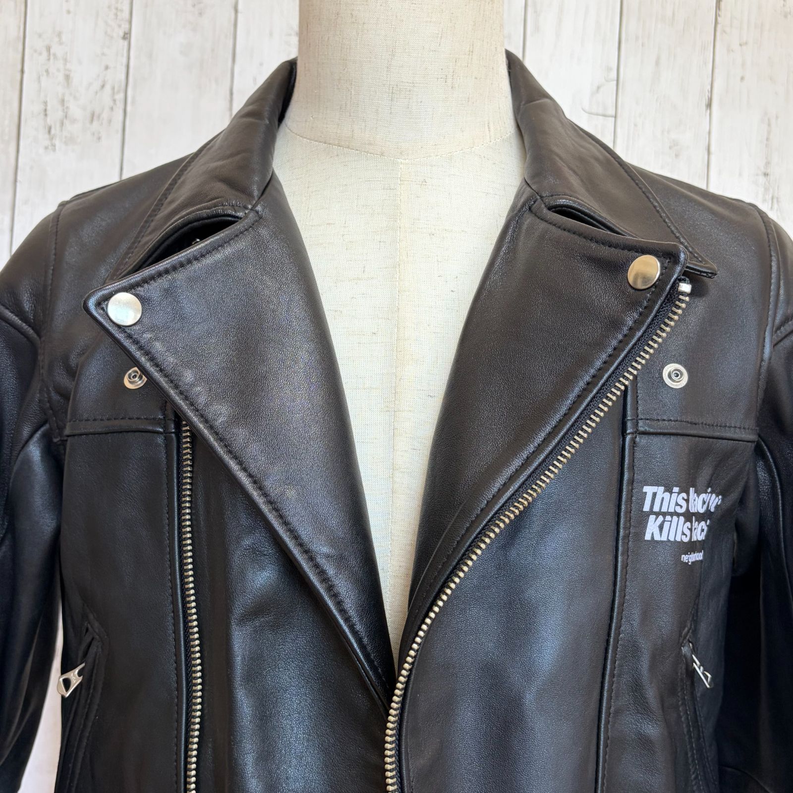 美品 NEIGHBORHOOD ネイバーフッド ライダースジャケット ダブル