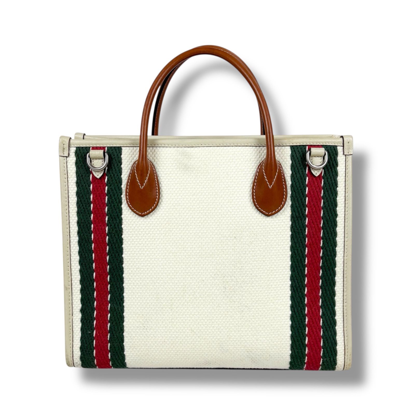 GUCCI グッチ ショルダーバッグ キャンバス ホワイト×ブラック2WAY