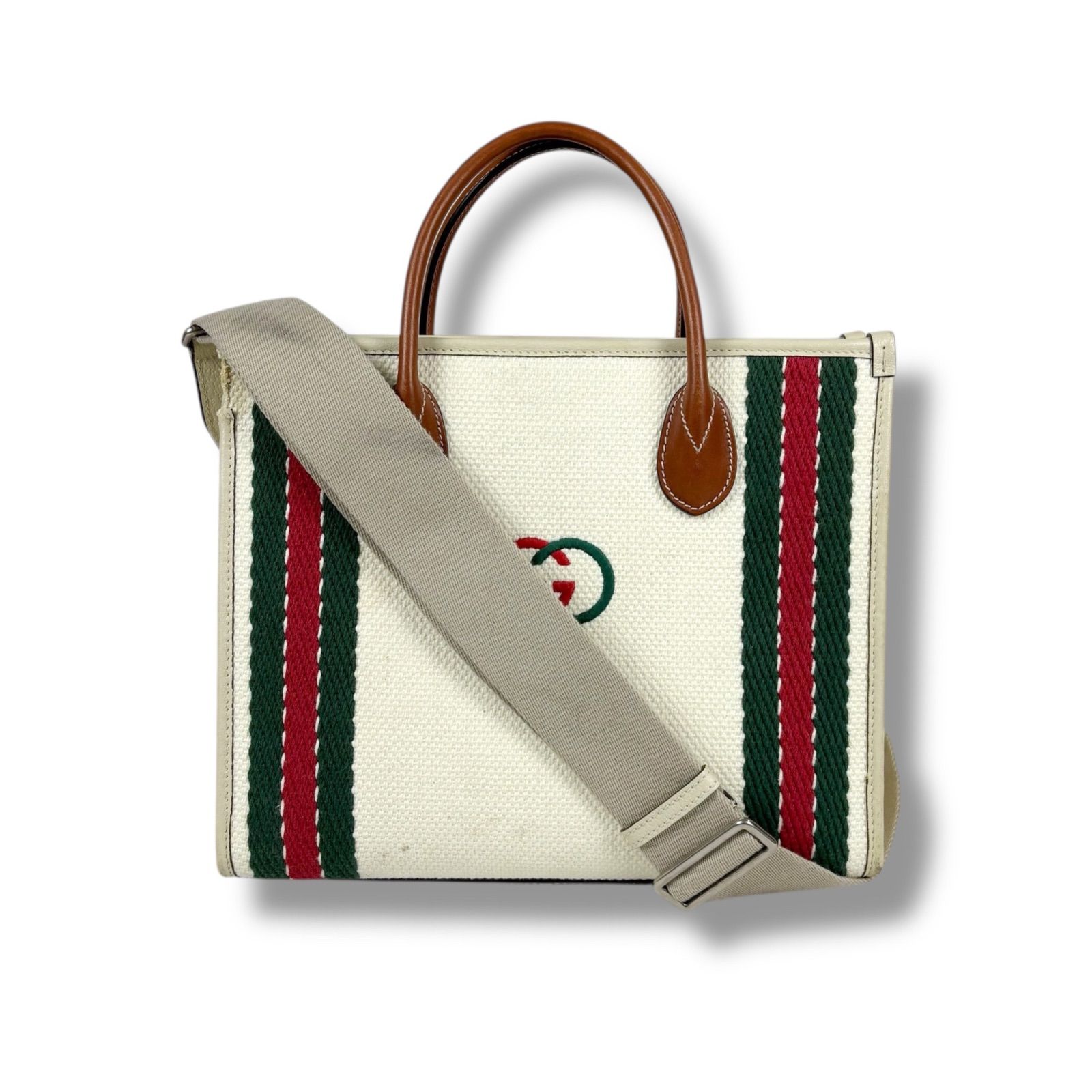 グッチ GUCCI インターロッキング ロゴ刺繍 2WAYトートバッグ 
