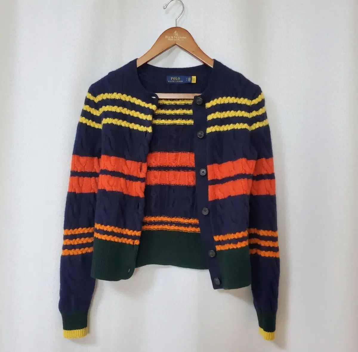 ポロ キッズ S 8Y ケーブル ウールニットカーディガン