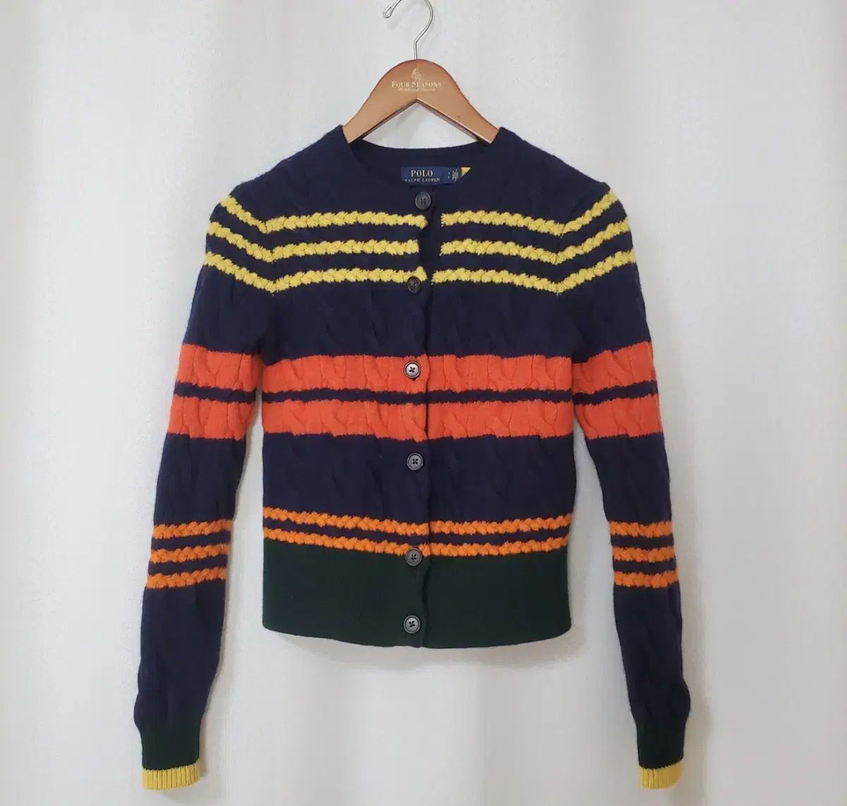 ポロ キッズ S 8 Y ケーブル ウールニットカーディガン